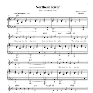 "Northern River" Piano/Vocal pdf - from Colours In The Storm - Digital Download